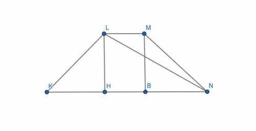 Pls   99 points  given:  klmn is a trapezoid,  kl = mn ln = 89 ,  lh- altitude lm = 3, kn = 13.  fin