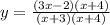y= \frac{(3x-2)(x+4)}{(x+3)(x+4)}