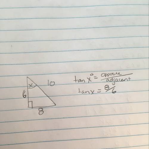 Look at the triangle:  a right angle triangle is shown with hypotenuse equal to 10 centimeters. an a