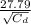 \frac{27.79}{\sqrt{C_d}}