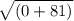 \sqrt{(0 + 81)}