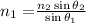 {n_1=}\frac{n_2\sin\theta_2}{\sin\theta_1}