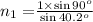 {n_1=}\frac{1\times\sin90^o}{\sin40.2^o}