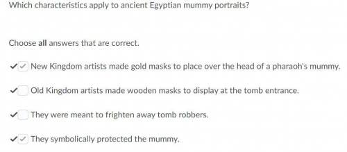 Which characteristics apply to ancient egyptian mummy portraits