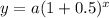 y=a(1+0.5)^{x}