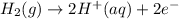 H_2(g)\rightarrow 2H^+(aq)+2e^-