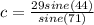 c= \frac{29sine(44)}{sine(71)}