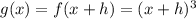 g (x) = f (x + h) = (x + h) ^ 3
