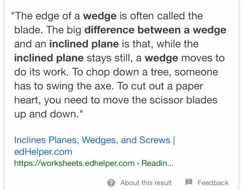 What i the difference between a wedge and an inclined plane