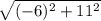 \sqrt{(-6)^2+11^2}