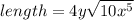 length = 4y\sqrt{10x^5}
