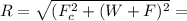 R= \sqrt{(F_c^2+(W+F)^2}=