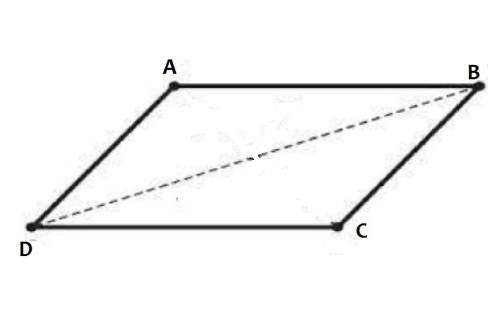 The perimeter of parallelogram abcd is equal to 10 cm. find the length of diagonal bd if you know th