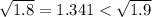 \sqrt{1.8} =1.341