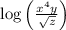 \log\left(\frac{x^4y}{\sqrt{z}}\right)
