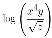 Rewrite the following as a single logarithm.  show all work!  4logx+logy-1/2logz