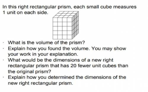 What would be the dimensions of a new right rectangular prism that has 20 fewer unit cubes than the
