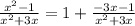 \frac{x^2-1}{x^2+3x}=1+\frac{-3x-1}{x^2+3x}