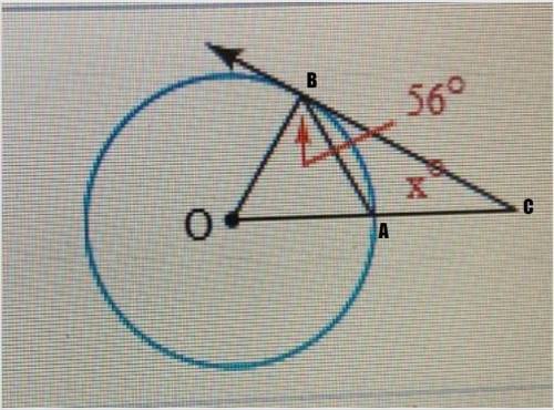 “lines that appear to be tangent are tangent. o is the center of the circle. what is the value of x?