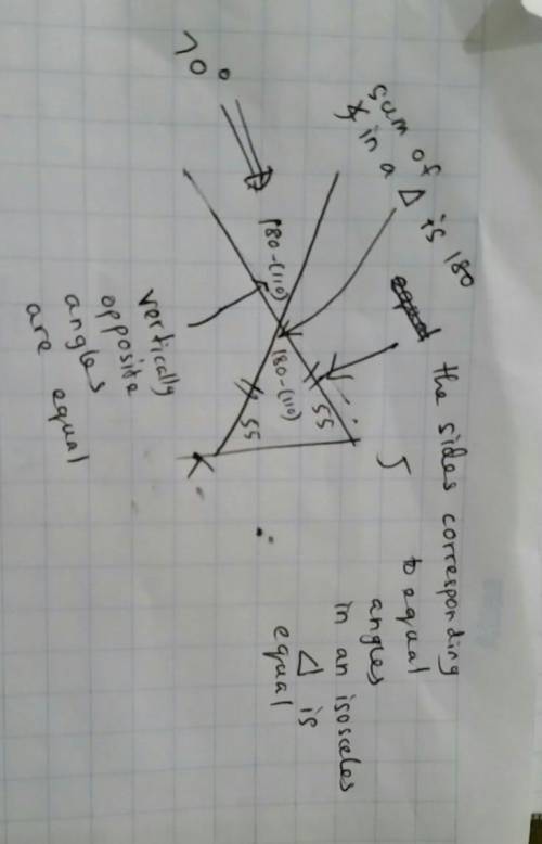 Calculate angle mln and give the reason