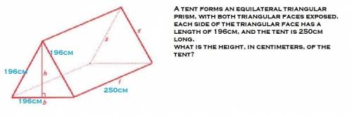 Atent forms an equilateral triangular prism, with both triangular faces exposed. each side of the tr
