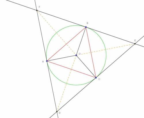 If three tangents to a circle form an equilateral triangle, prove that the tangent points form an eq