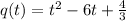 q(t) = t^2 - 6t + \frac{4}{3}