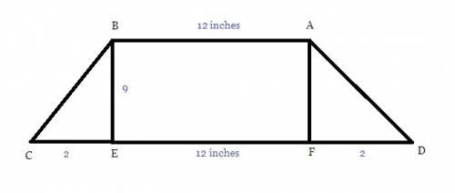 What is the area of this trapezoid?  50 in² 108 in² 126 in² 192 in² trapezoid a b c d with parallel
