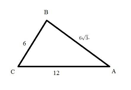 What are the angle measures of the triangle 6 12 6sqrt3?