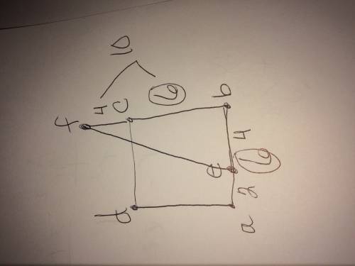 The area of square abcd is 36 square units and the area of triangle ebf is 20 square units. if line