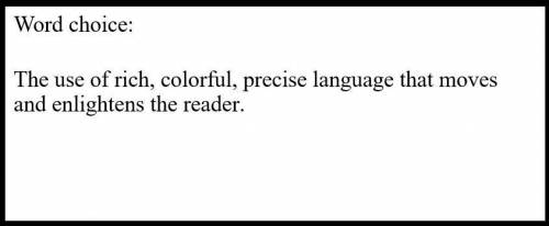 Use of rich, colorful, precise language that moves and enlightens the reader a) presentation b) sent