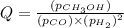 Q=\frac{(p_{CH_3OH})}{(p_{CO})\times (p_{H_2})^2}