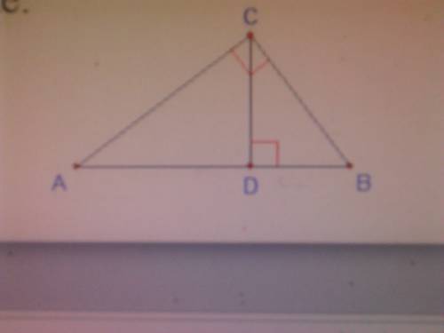 In right triangle abc shown below, altitude cd is drawn to hypotenuse (ab). explain why δabc ∼ δacd.