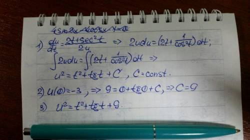 Find the solution of the differential equation that satisfies the given initial condition. du/dt = (