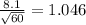 \frac{8.1}{ \sqrt{60} }=1.046