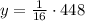 y=\frac{1}{16}\cdot 448