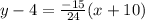 y-4= \frac{-15}{24}(x+10)