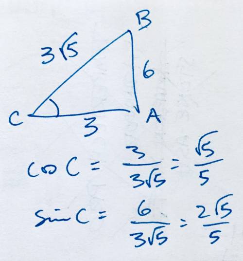 Given triangle abc, which equation could be used to find the measure of ∠c?    urgent right triangle
