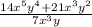 \frac{14x^5y^4+21x^3y^2}{7x^3y}