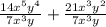 \frac{14x^5y^4}{7x^3y}+\frac{21x^3y^2}{7x^3y}