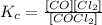K_c=\frac{[CO][Cl_2]}{[COCl_2]}