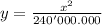 y= \frac{ x^{2} }{240'000.000}
