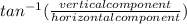 tan^{-1}(\frac{vertical component}{horizontal component})