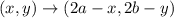 (x,y)\rightarrow (2a-x,2b-y)