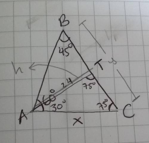 In \triangle abc, we have \angle bac = 60^\circ and \angle abc = 45^\circ. the bisector of \angle a