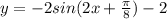 y = -2sin(2x+ \frac{ \pi }{8})-2
