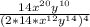 \frac{14x^{20}y^{10}}{(2*14*x^{12} y^{14} )^{4}}