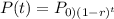 P(t) = P_{0)(1-r)^t