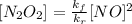 [N_2O_2] = \frac{k_f}{k_r} [NO]^2