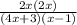 \frac{2x(2x)}{(4x+3)(x-1)}